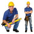 Young friendly manual worker isolated on white. Young friendly manual worker isolated on white.