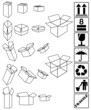 White box and box sign set isolated on white - vector White box and box sign set isolated on white - vector
