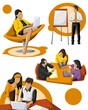 group of business people in office group of business people in office