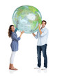 Improving standard of living - Couple holding the globe