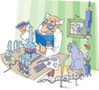 Vector: The Scientist and his Cat The Scientist and his Cat