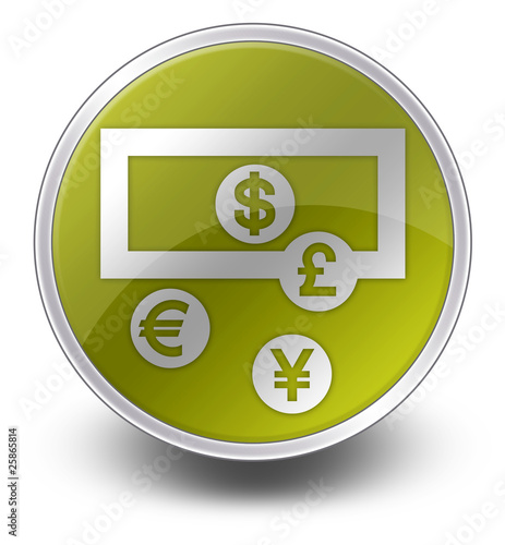 Illustration: Yellow Glossy Icon "Currency Exchange" Yellow Glossy Icon "Currency Exchange"
