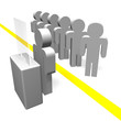 stand behind the yellow line