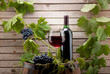 red wine bottle and glass background