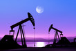 oil pumps at night