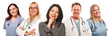 Hispanic Woman with Male and Female Doctors or Nurses