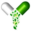 Green Capsule- Herbal Medical Concept