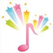 musical note with star splash musical note with star splash