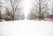 Snow covered country road