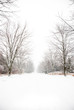 Snow covered country road