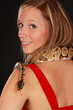 woman holding a snake woman holding a snake