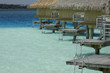 Overwater bungalows at Bora-Bora lagoon