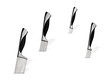 Kitchen knives on white background