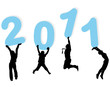 4 personnes portant 2011 bleu