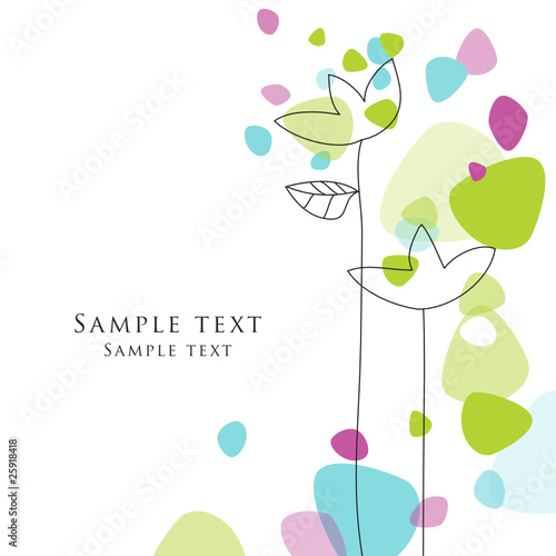 Vektor: Floral card with copy space Floral card with copy space