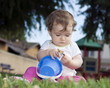 Cute baby at the playground Cute baby at the playground