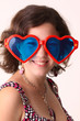 Beautiful smiling woman with heart. Love concept Beautiful smiling woman with heart. Love concept