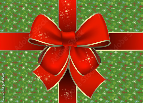 Illustration: Navidad paquete de regalo con un lazo rojo Navidad paquete de regalo con un lazo rojo