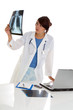 Doctor examining an x-ray image Doctor examining an x-ray image