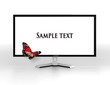 Modern monitor isolated on white. 3d illustration Modern monitor isolated on white. 3d illustration