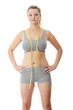 Woman measuring her waist