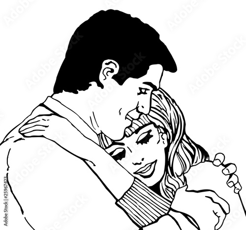 ilustración con una pareja de enamorados