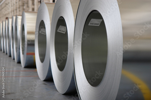 Photo: The production of zinc-coated steel mill The production of zinc-coated steel mill