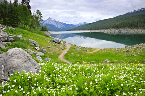 Photo: Mountain lake in Jasper National Park, Canada Mountain lake in Jasper National Park, Canada
