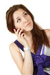 Young beautiful woman dialing