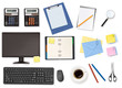 Computer and office supplies. Vector. Computer and office supplies. Vector.