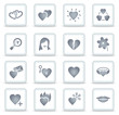 Dating vector web icons, white square buttons