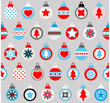 decorations de noel rouge et bleues
