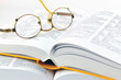 Wörterbücher und Brille