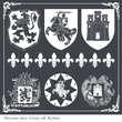 Silhouettes of heraldic lions vector background