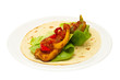 unrapped fajita on white background