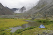 Tent near lake