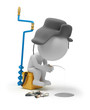 3d small people - winter fishing 3d small people - winter fishing