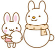 うさぎ　雪だるま