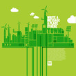 green eco town - sustainable development concept