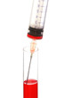 Injection red liquid