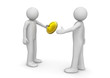 Man giving coin to other - Finance collection