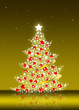 Christmas tree with golden background Christmas tree with golden background