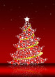 Christmas tree with red background Christmas tree with red background