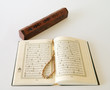 open quran with beads & incense holder