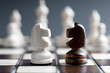 two wooden chess horses