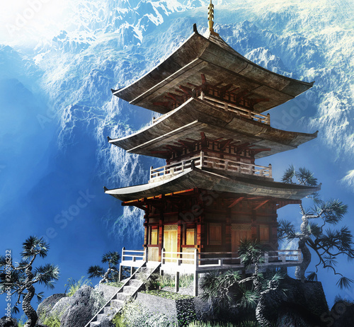 Illustration: Buddhist Zen Temple Buddhist Zen Temple