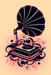 abstract with gramophone