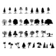 collection of vector illustration trees