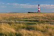 Salzwiesen an der Nordsee mit dem Leuchtturm Westerhever Salzwiesen an der Nordsee mit dem Leuchtturm Westerhever
