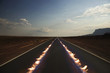 Flaming tire marks on remote highway